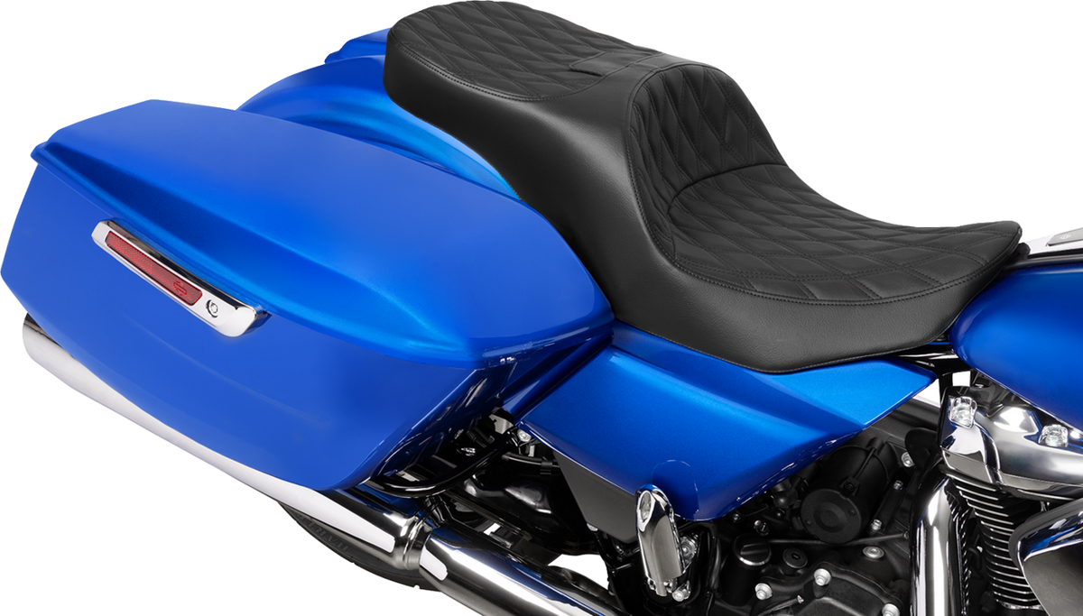 Drag Specialties Seats Forward Position Freedom Seat - Vinyl - Black Double Diamond Stitch - FLH/FLT '23-'25