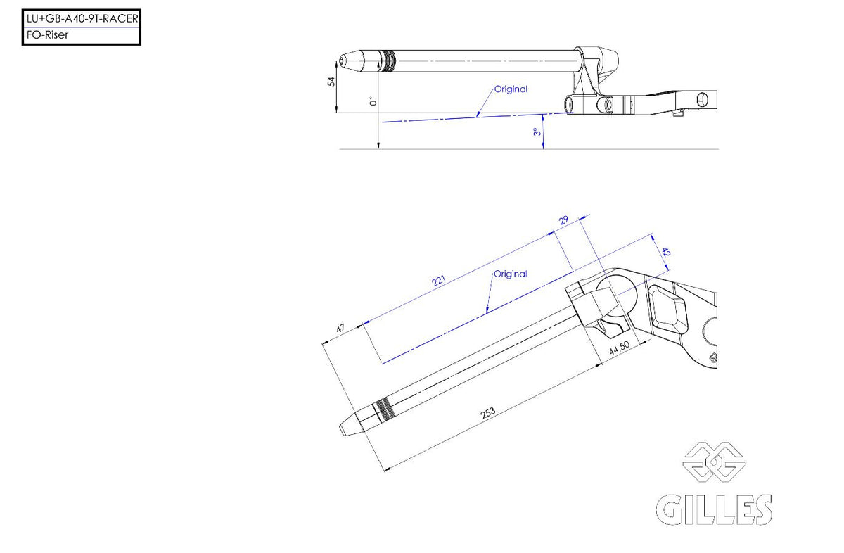 Gilles Tooling Fork Bridge With Bracket 40 Black