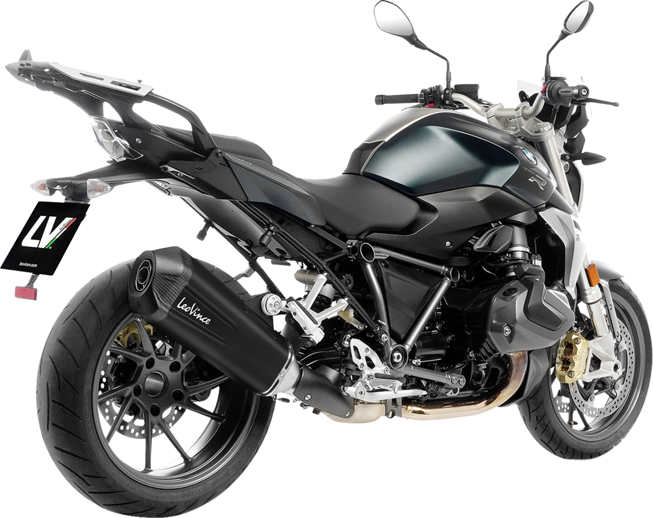 LeoVince LV-12 R Slip-On Muffler - Black Stainless Steel - R 1250 R/RS