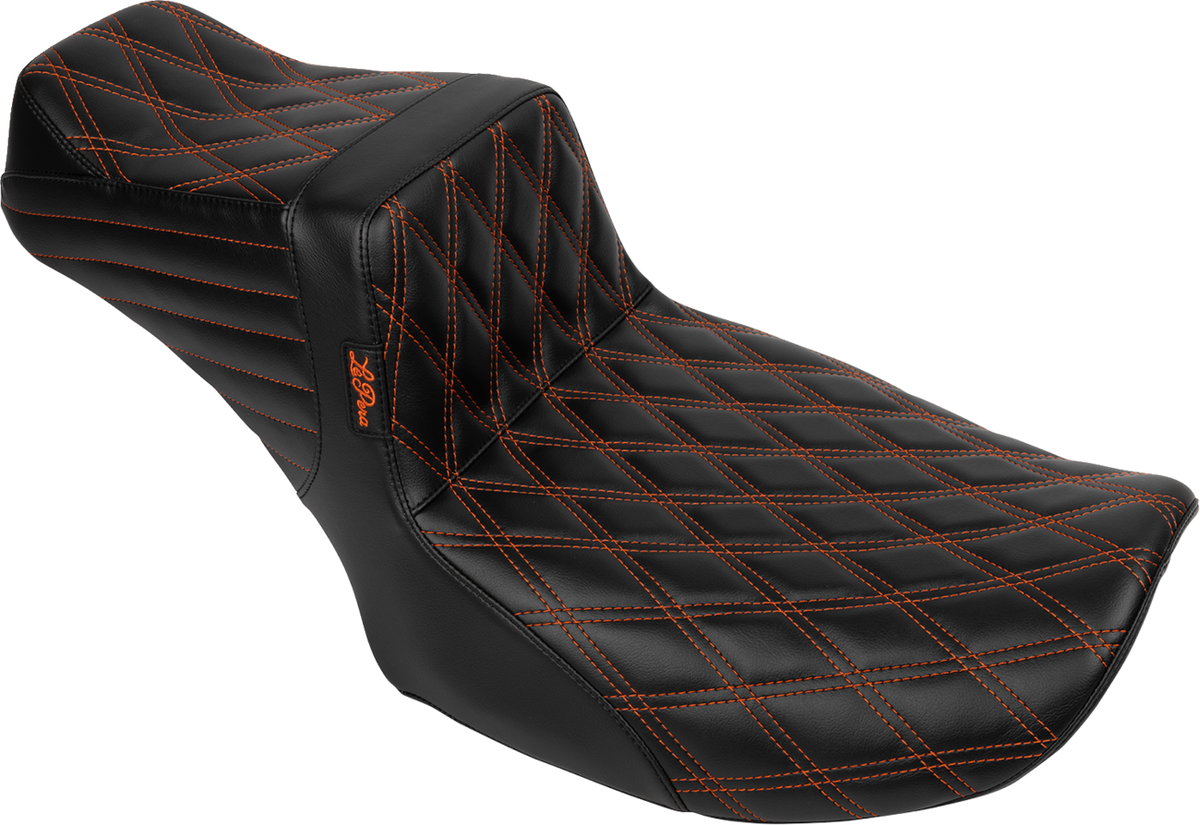 Le Pera Tailwhip Daddy Long Legs Seat - Burnt Orange Double Diamond Stitch - FLH/FLT '23-'25