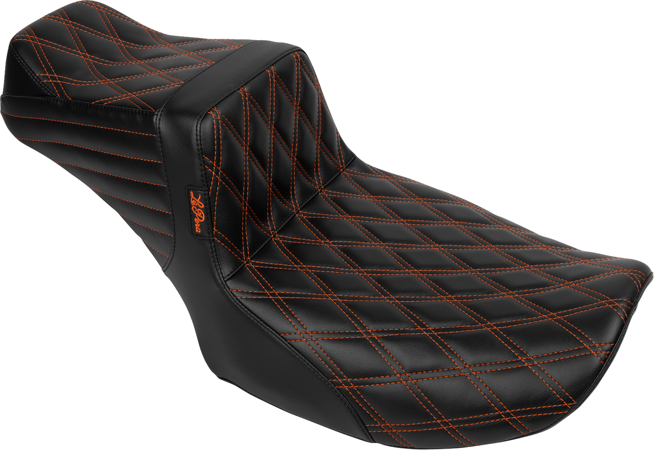 Le Pera Tailwhip Daddy Long Legs Seat - Burnt Orange Double Diamond Stitch - FLH/FLT '23-'25