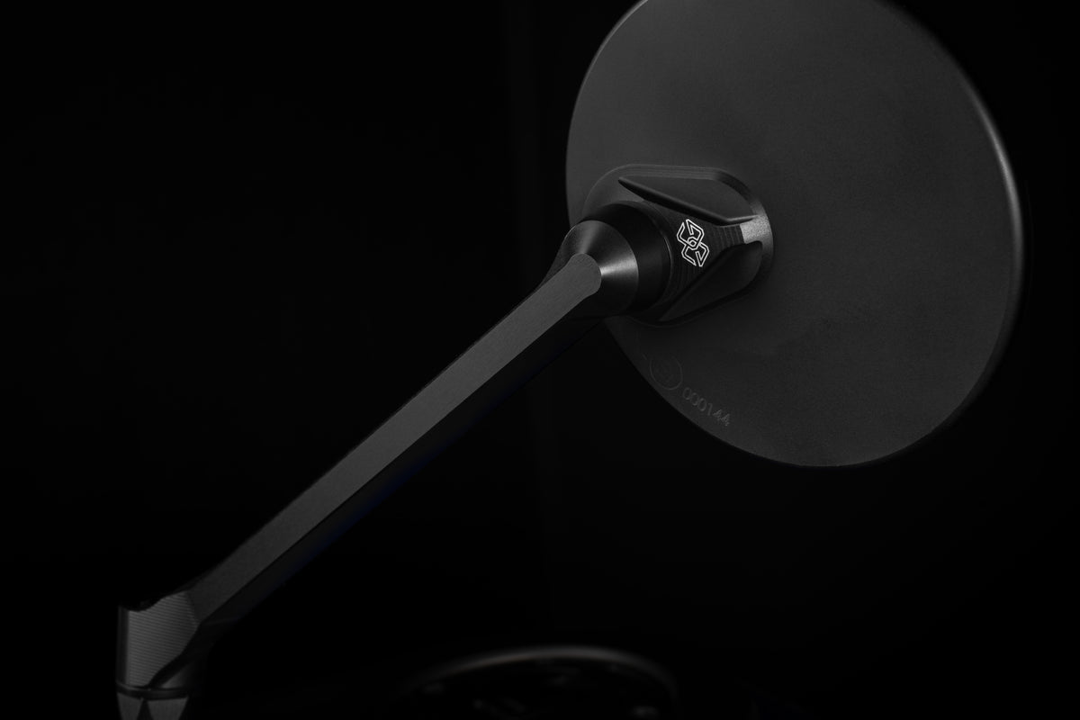 Gilles Tooling MOON Dashboard Mirror Left Round Black Matt