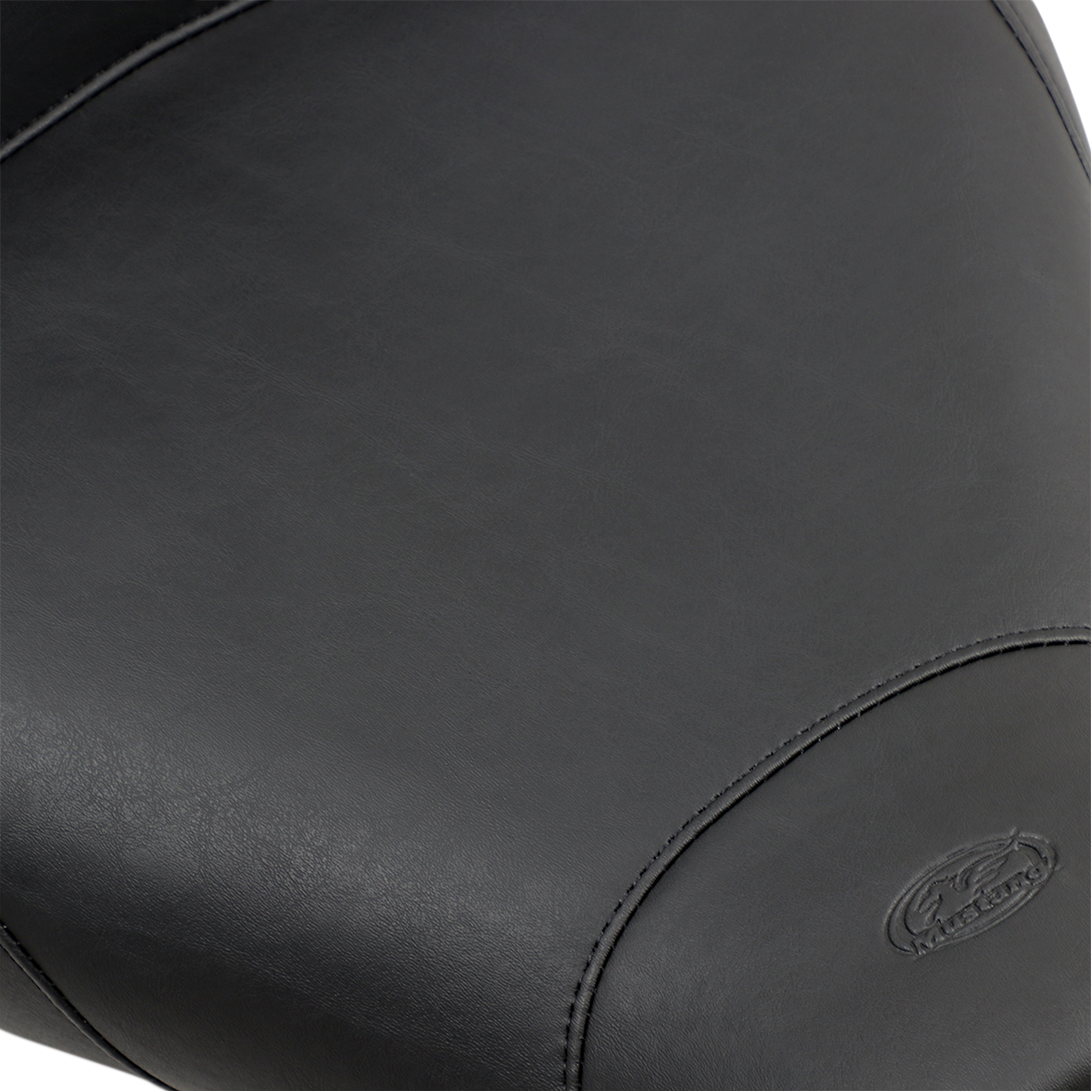 Mustang Wide Solo Seat - With Backrest - Vintage - Black - Smooth - Road King '97-'07