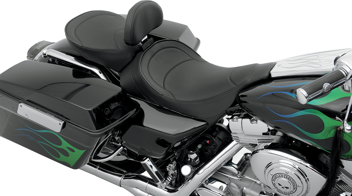 Drag Specialties Seats Solo Seat - Mild Stitched - Driver Backrest - FLT '97-'07