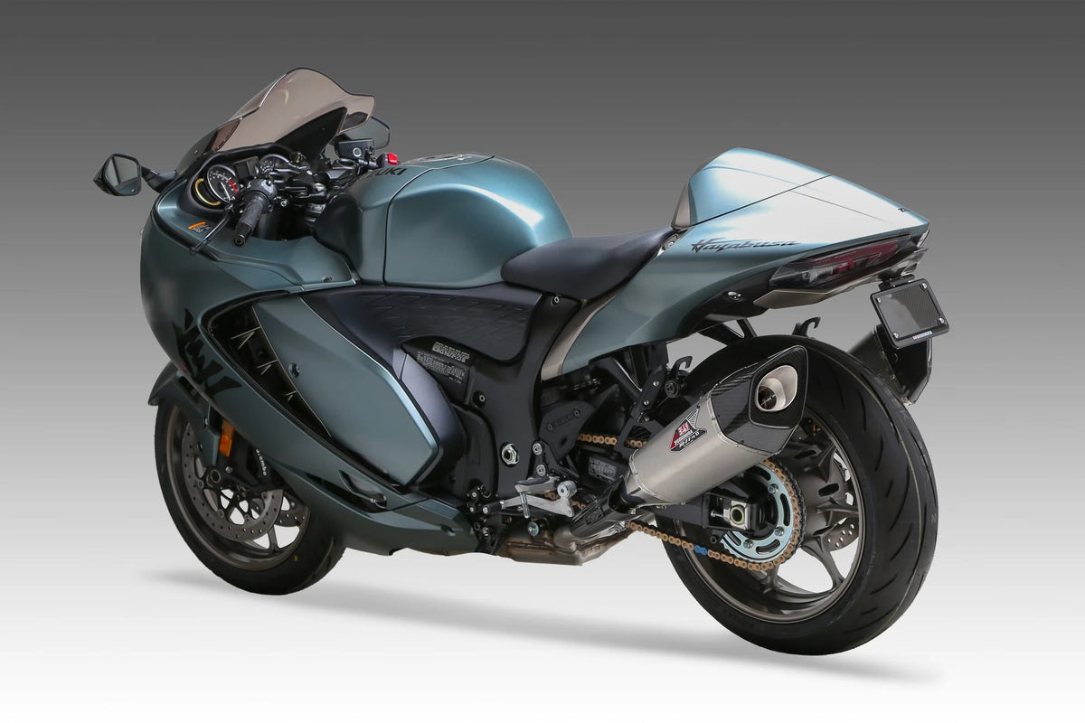Yoshimura HAYABUSA 2021-26 Race R-11sq-R Dual Stainless Slip-On Exhaust, W/ Stainless Mufflers