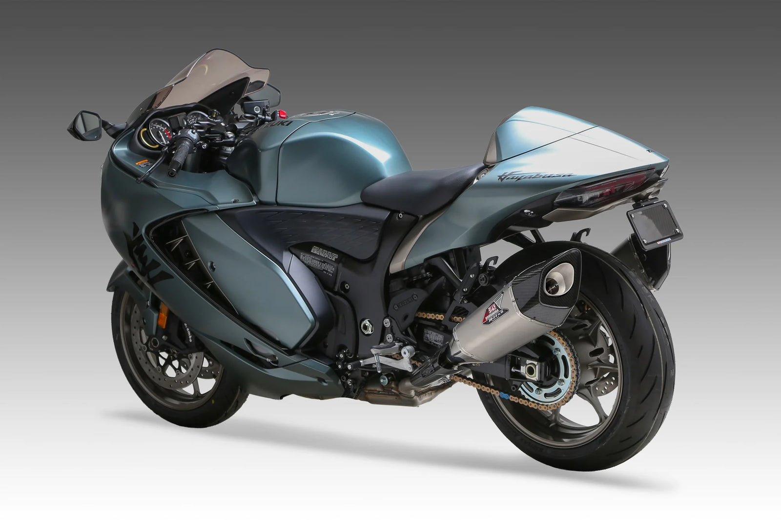 Yoshimura HAYABUSA 2021-26 Race R-11sq-R Dual Stainless Slip-On Exhaust, W/ Stainless Mufflers