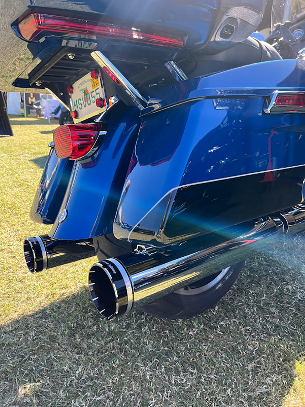 Khrome Werks 4-1/2" HP-Plus® Slip-On Mufflers - Chrome With Tracer - Touring