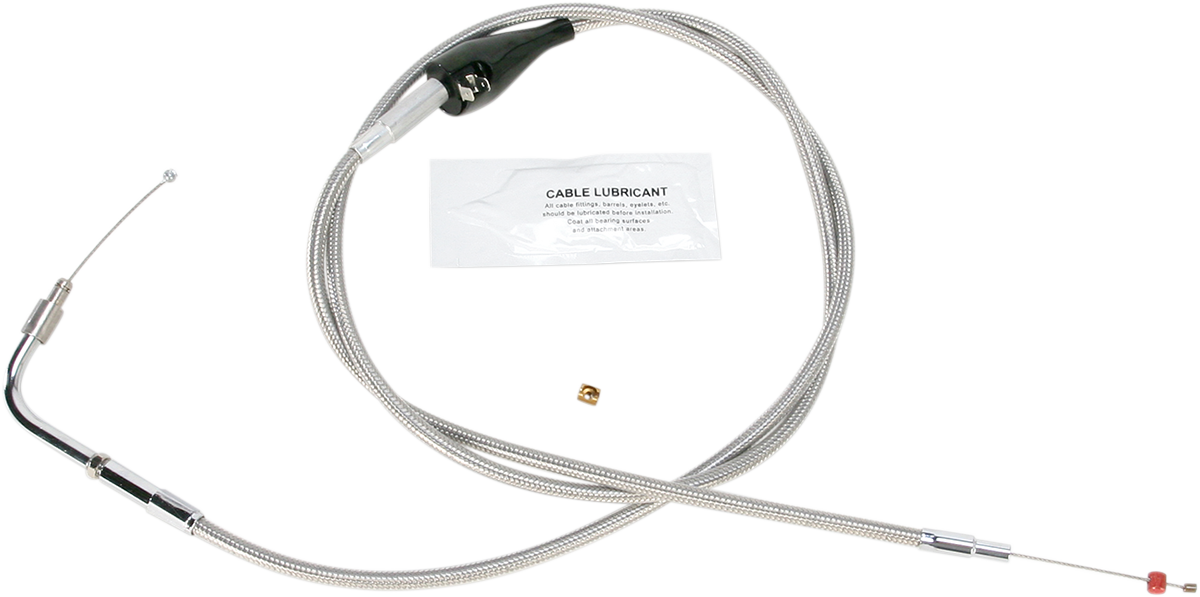 Barnett Stainless Steel Idle Cable - +10" - '96-'01 Touring