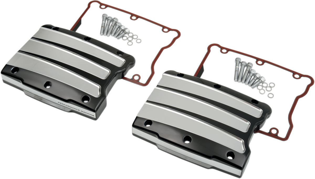 Performance Machine (PM) Rocker Box Cover - Scalloped - Platinum Cut - Twin Cam