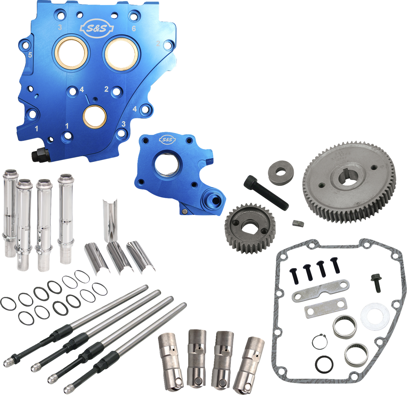 S&S Cycle Cam Chest Kit Without Cams - Gear Drive - Oil Cooled - Chrome Pushrods - Twin Cam