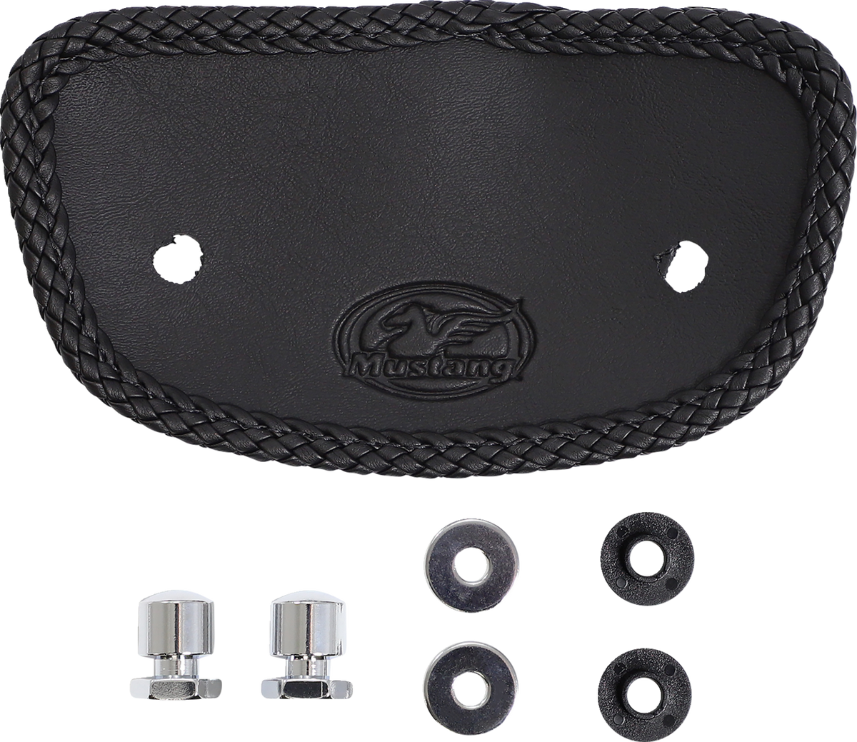 Mustang Wide Solo Seat - With Backrest - Vintage - Black - Smooth - FL '08-'25