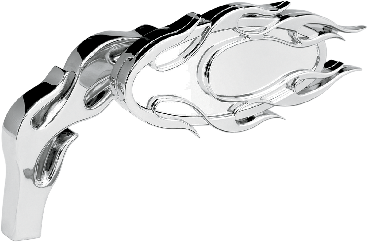 Arlen NESS Mirror - Micro - Flamed - Side View - Oval - Chrome - Left
