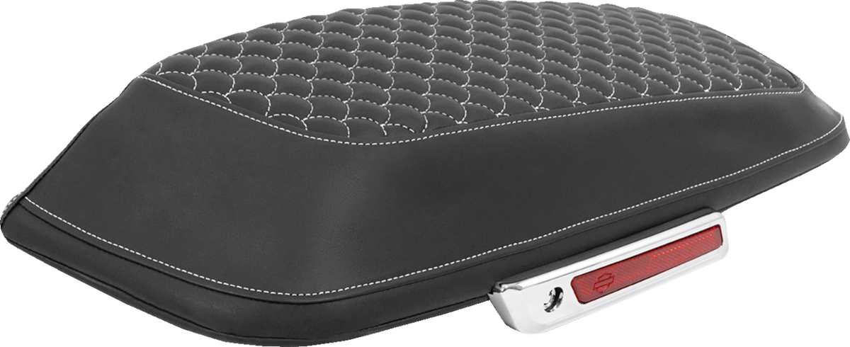 Saddlemen Saddlebag Lid Covers - Dragon Scale - White Stitch - FLH/FLT '14-'25