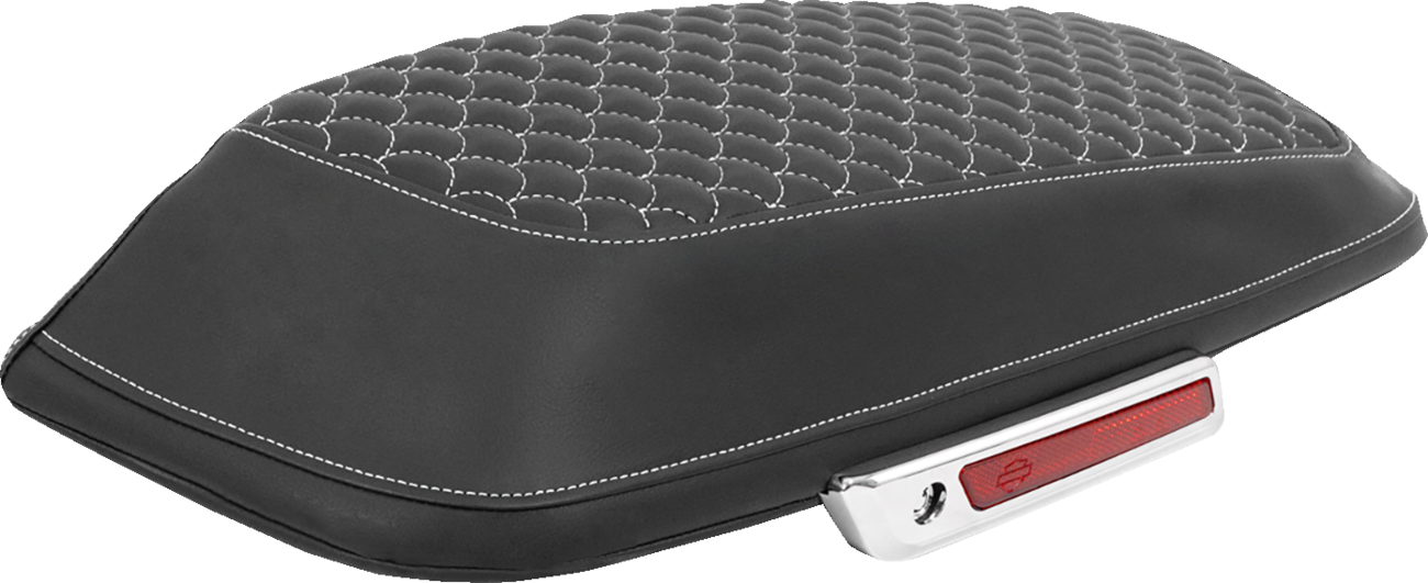 Saddlemen Saddlebag Lid Covers - Dragon Scale - White Stitch - FLH/FLT '14-'25