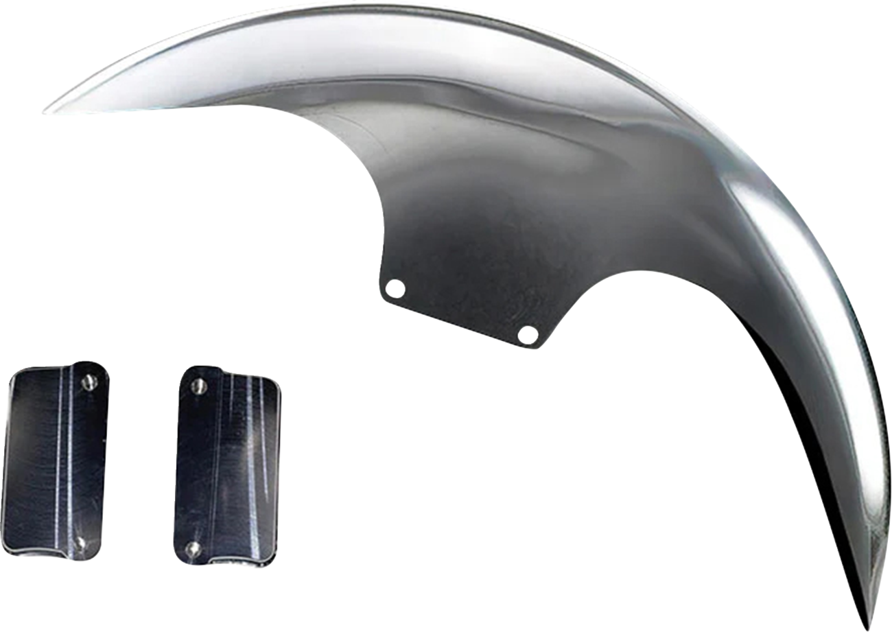 Paul Yaffe Bagger Nation Cafe Front Fender - OEM 19" Wheel - With Satin Finish Fork Adapters - HD