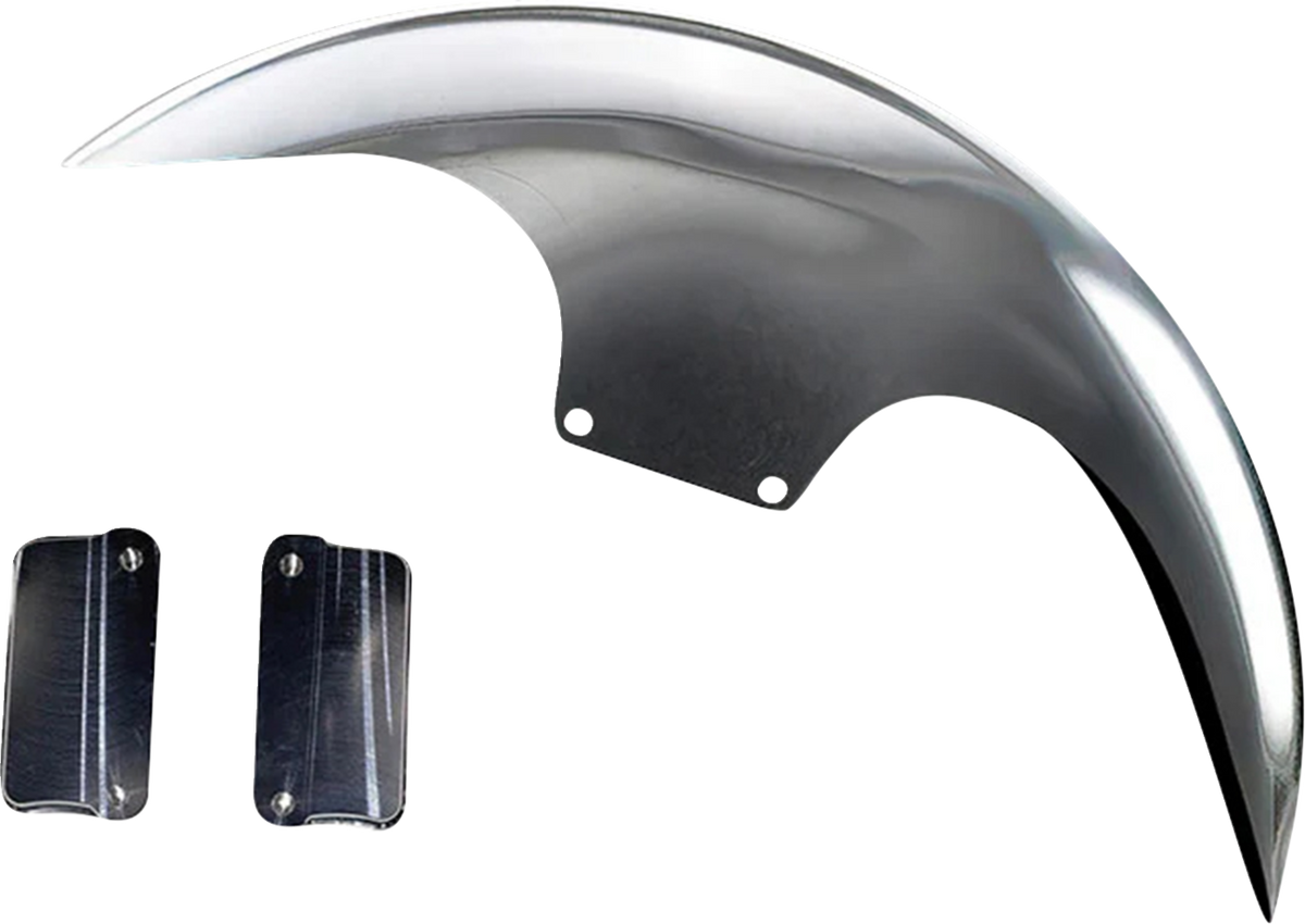 Paul Yaffe Bagger Nation Cafe Front Fender - OEM 19" Wheel - With Satin Finish Fork Adapters - HD
