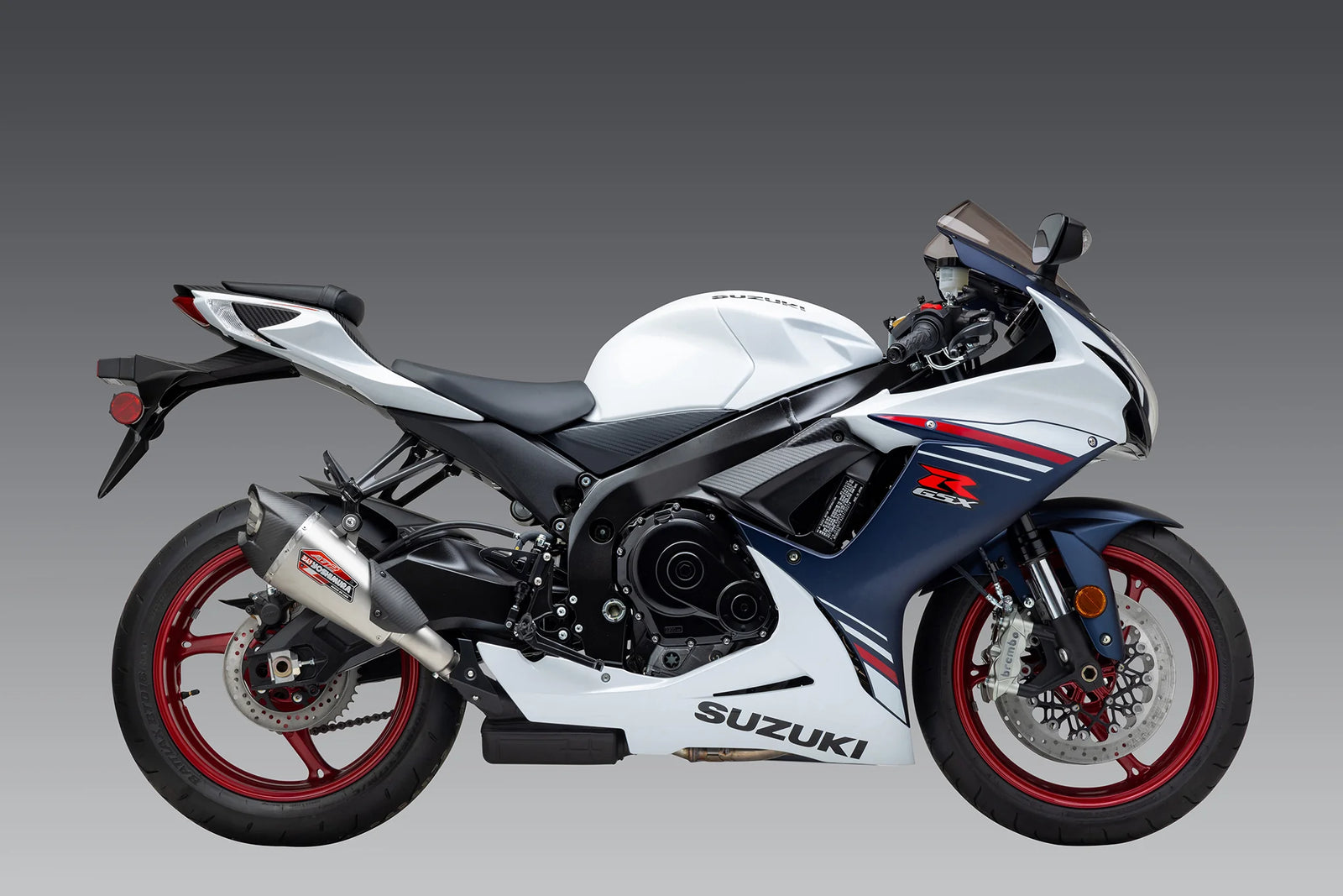 Yoshimura GSX-R600/750 2011-26 AT2 Stainless Slip-On Exhaust, W/ Stainless Muffler