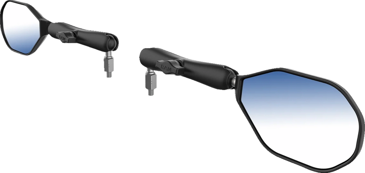 RAM Mounts Tough-Mirror™ - Side View - Oval - Black - Left/Right - Long Arm