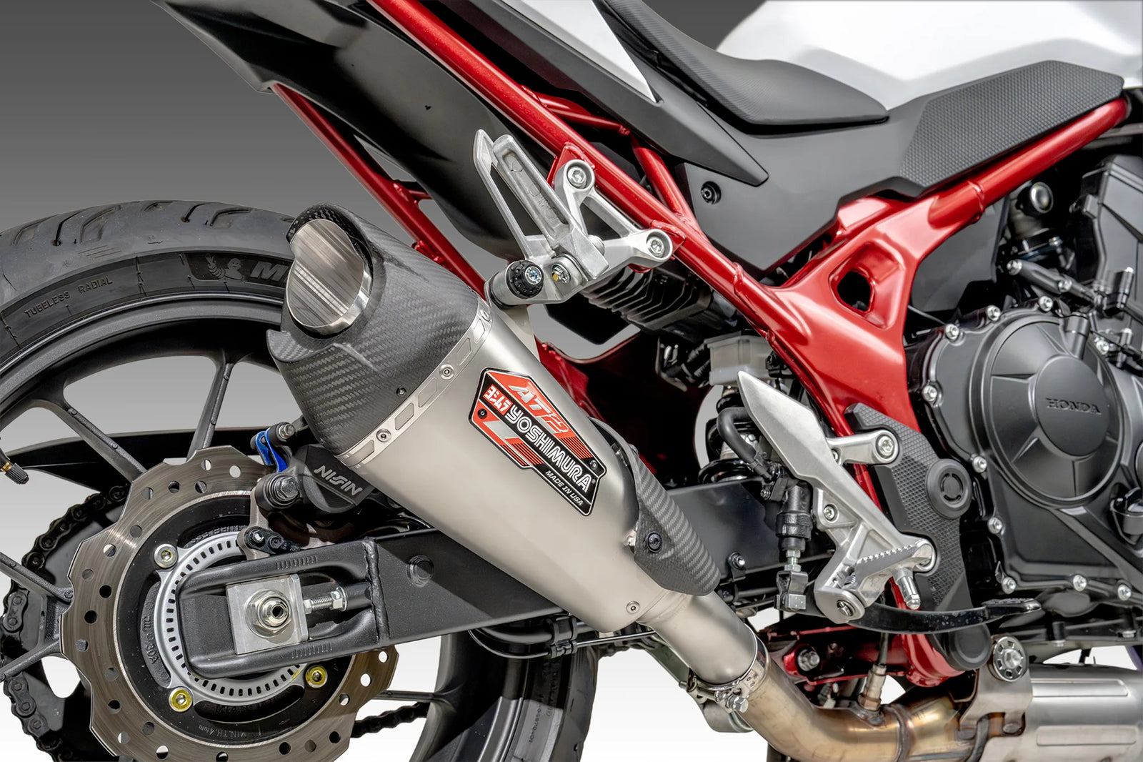 Yoshimura CB750 25-26 AT2 Stainless Slip-On Exhaust, W/ Stainless Muffler
