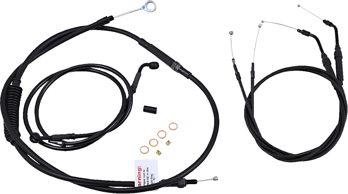 Burly Brand Jail Bar Cable Kit - 12" Handlebars - Black Vinyl - '07-'13 XL