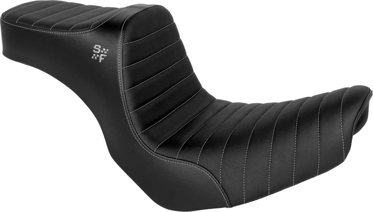 Slyfox Chariot Seat - Black Classic Stitch - Silver Logo - FLSB '18-'21/FXLR '18-'26