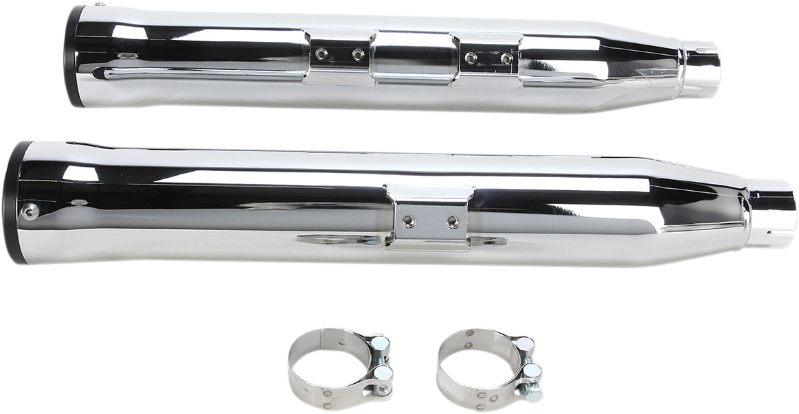 Cobra Slip-On Mufflers With Race Pro Tips - 3" - Chrome - '07-'17 FLSTF/FXSTD