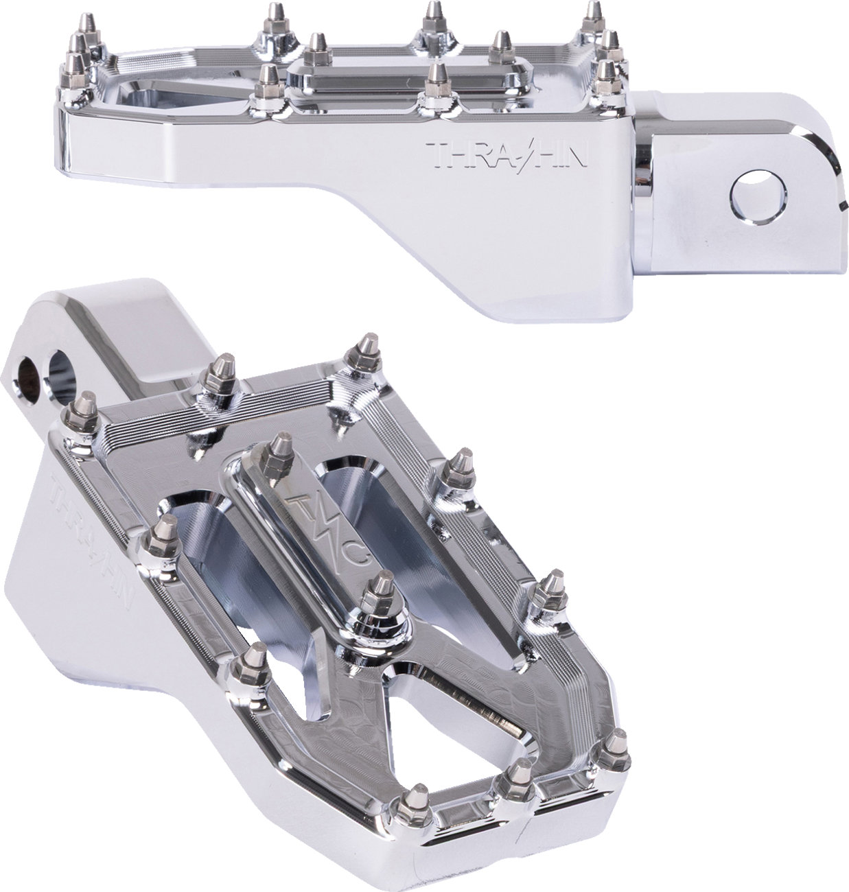 Thrashin Supply CO. Aggressor Foot Pegs - Rear - Chrome - FL/FX '18-'25