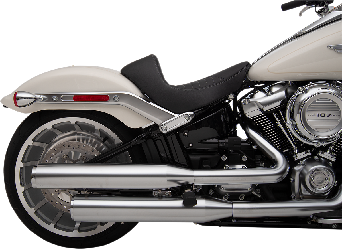 Drag Specialties Seats EZ-Solo Seat - Scorpion Stitch - Silver Thread - Vinyl - FLFB/S '18-'22