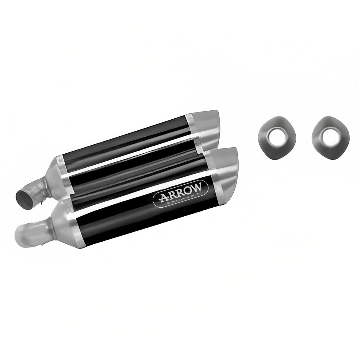 Arrow 71731AON Thunder Approved Aluminium Dark Slip Ons (Right And Left)