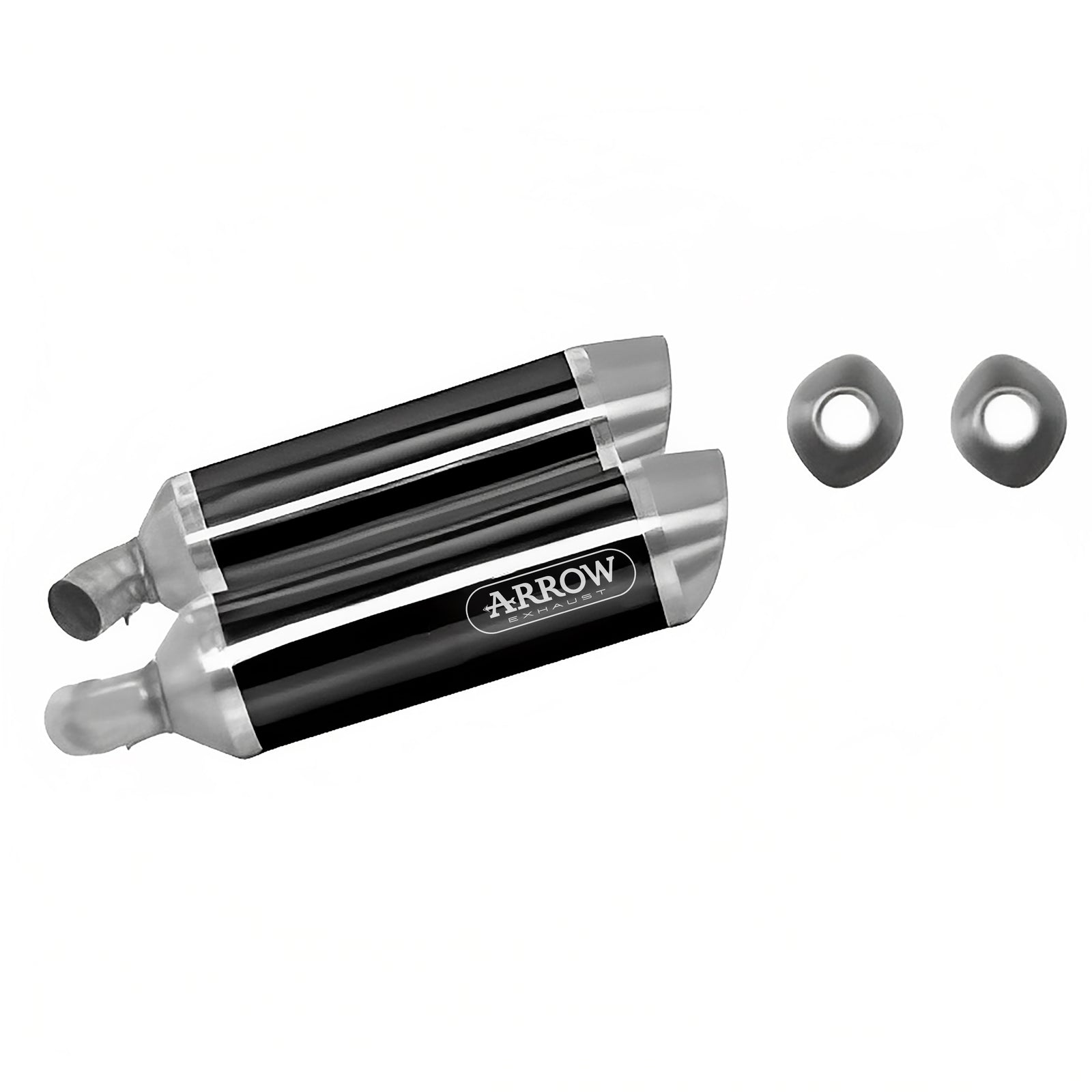 Arrow 71731AON Thunder Approved Aluminium Dark Slip Ons (Right And Left)