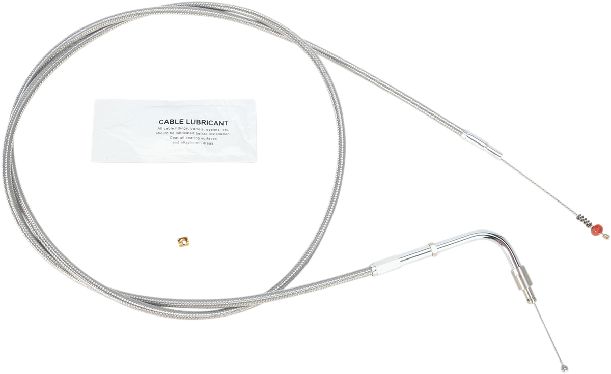 Barnett Stainless Steel Idle Cable - +10" - '02-'07 Touring