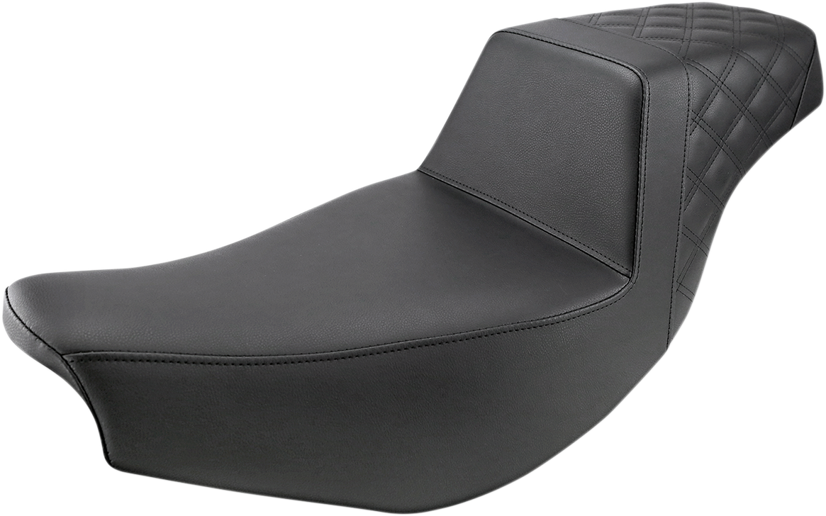 Saddlemen Step-Up Seat - Front Smooth/Rear Lattice Stitch - Black - Indian