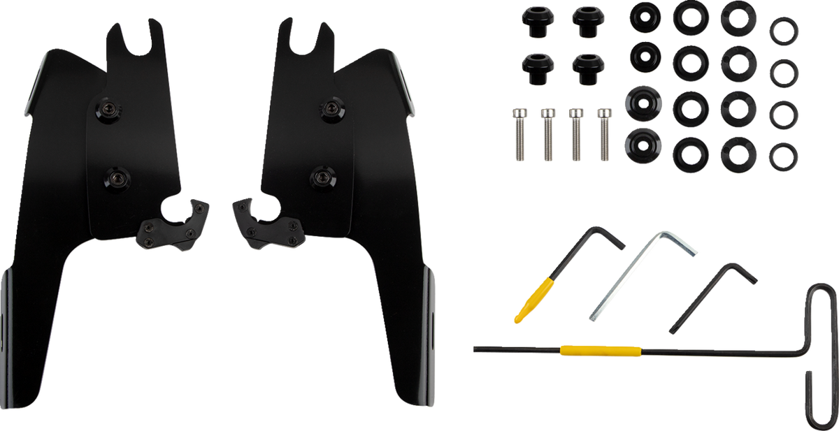 Memphis Shades Batwing Mounting Kit - Black - Chief Bobber