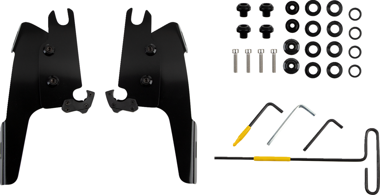 Memphis Shades Batwing Mounting Kit - Black - Chief Bobber