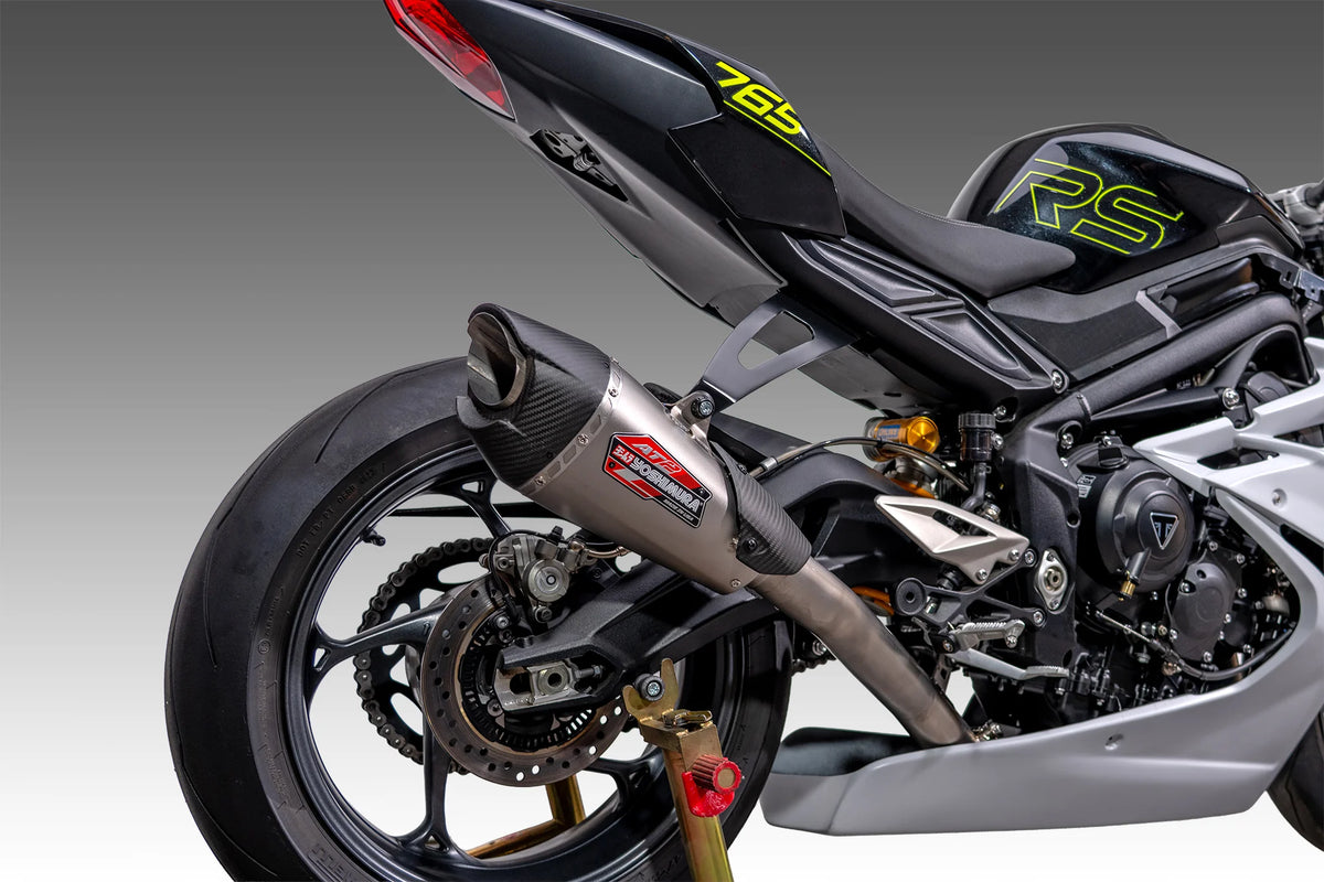 Yoshimura Street Triple 765 23-26 RACE AT2 Titanium Full Exhaust, W/ Titanium Muffler