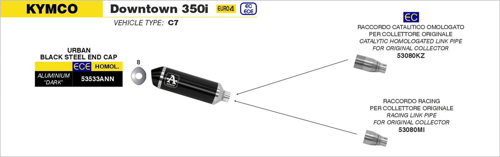 53080MI Racing Link Pipe For Original Headers