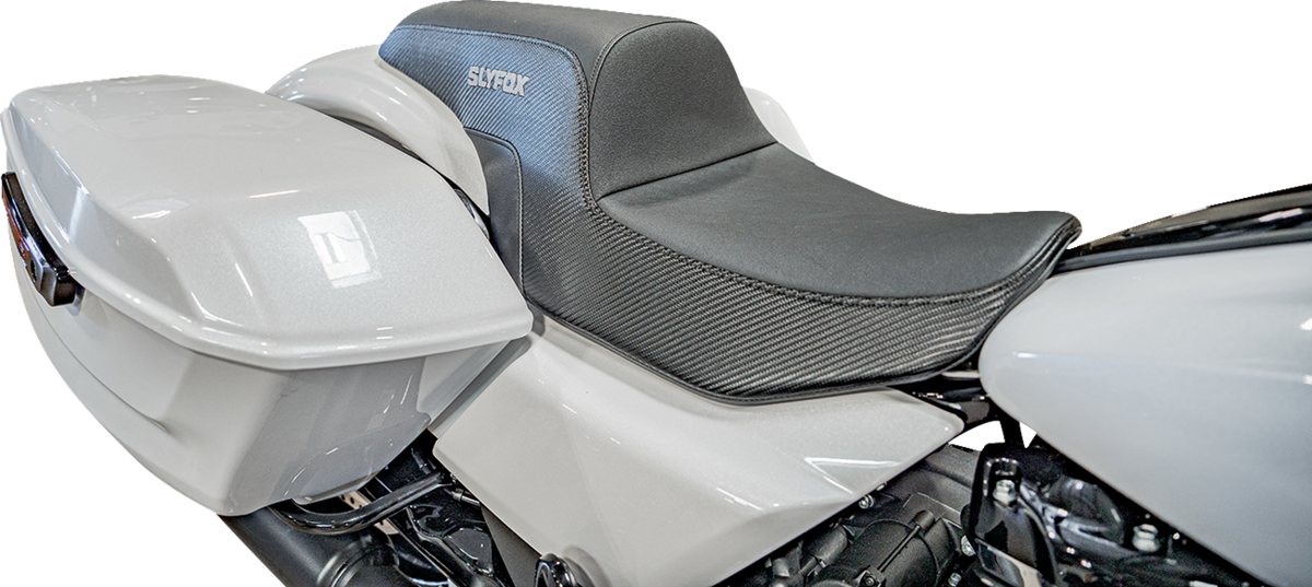 Slyfox Drifter Tour Seat - Vinyl W/ Slipstop - Gray Logo - FL '23-'24