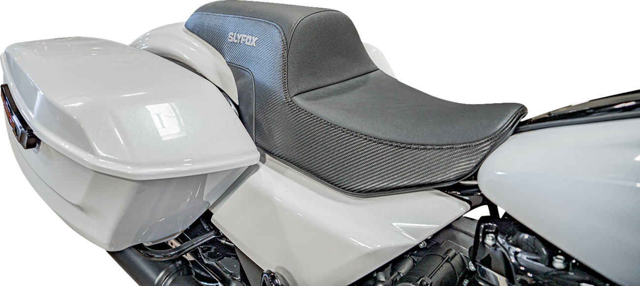 Slyfox Drifter Tour Seat - Vinyl W/ Slipstop - Gray Logo - FL '23-'24