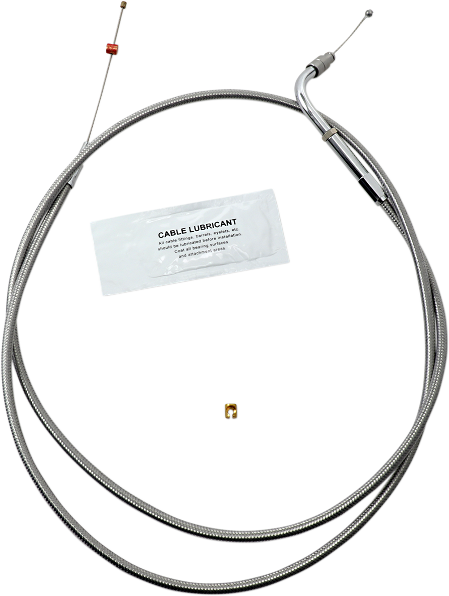 Barnett Stainless Steel Throttle Cable - +10" - '02-'07 FLH