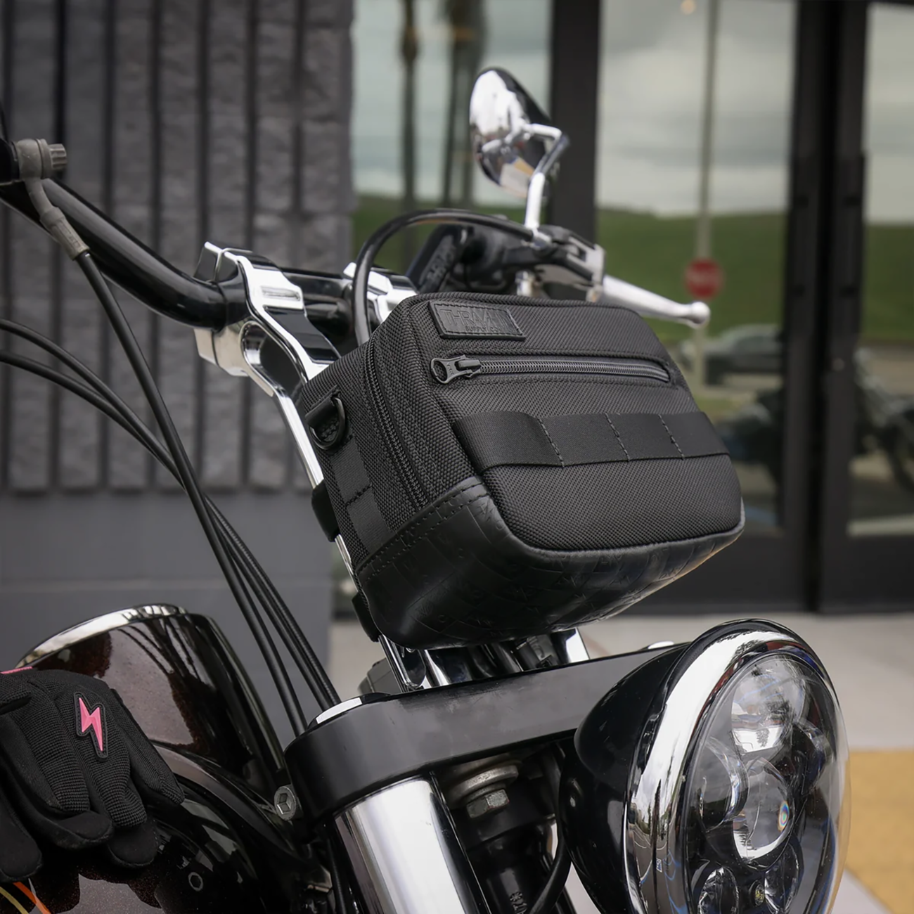 Thrashin Supply CO. Crossbody Handlebar Bag - Black / Pink