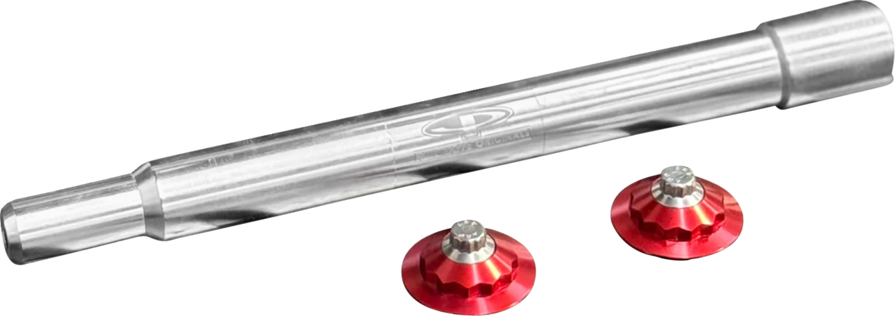 Paul Yaffe Bagger Nation Y-Axle With 12 Point Style Axle Cover Kit - Custom - Front - Red - 25 MM
