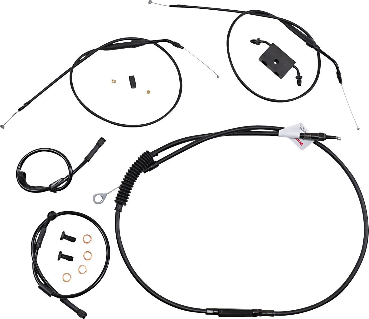Burly Brand Extended Handlebar Cable And Brake Line Kit For Sportsters With ABS - Tracker/Scrambler Handlebars