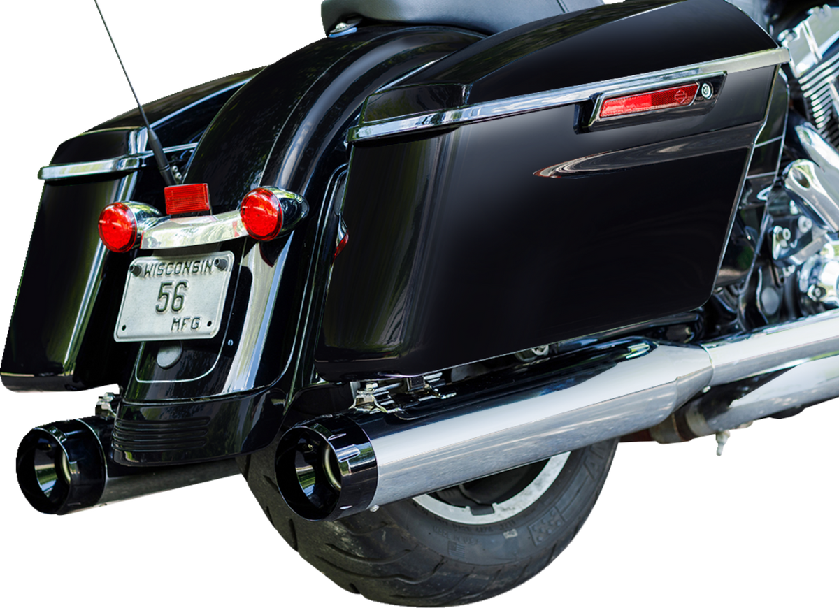 S&S Cycle 4-1/2" MK45 Performance Mufflers - Black With Black Thruster