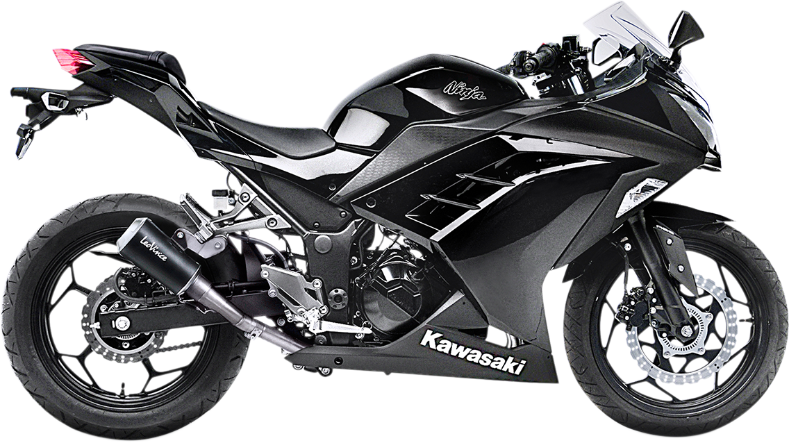 LeoVince LV-10 Slip-On Muffler - Black Stainless Steel - Ninja 300