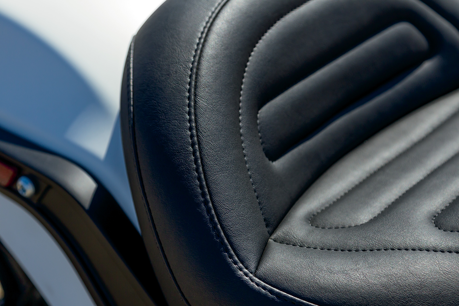 Mustang Max Profile Solo Touring Seat - Without Driver Backrest - Black - Trapezoid Stitch - FXFB/FXFBS