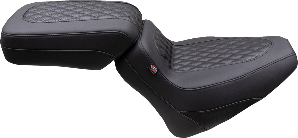 Mustang Squareback Seat - Solo - Black - Diamond Stitch - Chief '22-'24