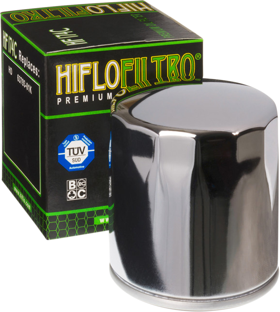 Hiflofiltro Oil Filter - Chrome
