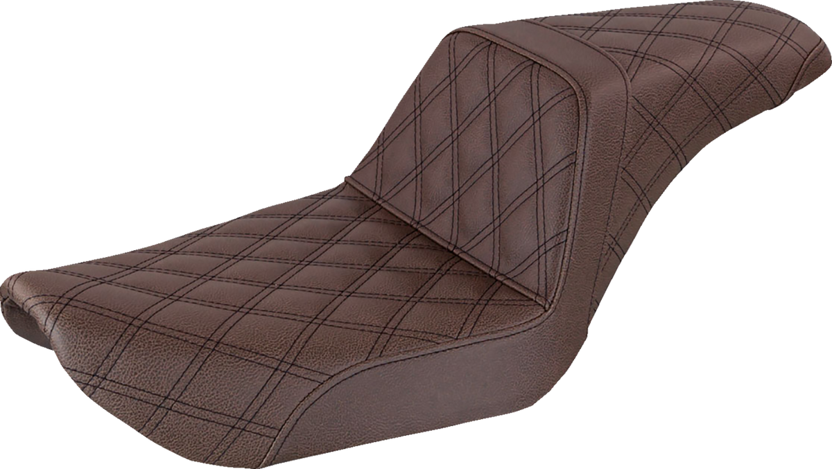 Saddlemen Step-Up Seat - Full Lattice Stitch - Brown - Dyna
