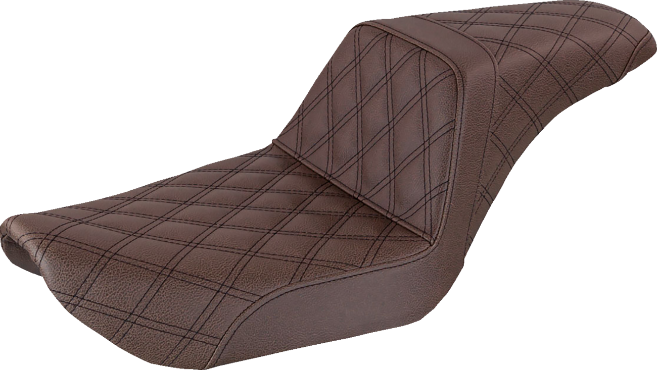Saddlemen Step-Up Seat - Full Lattice Stitch - Brown - Dyna