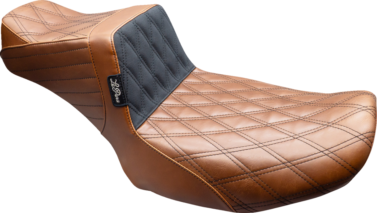 Le Pera Tailwhip Daddy Long Legs Seat - Brown - Black Double Diamond Stitch - FLT/FLH '24-'25